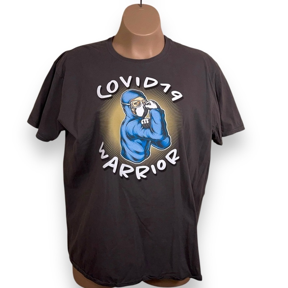 2XL GREY GRAY TSHIRT COVID 19 TEE HEALTHCARE NURSE MEDICAL WORKER TOP WOMENS